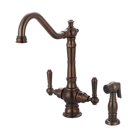 PIONEER FAUCETS Two Handle Kitchen Faucet, Compression Hose, Single Hole, Bronze, Weight: 8.5 2AM401-ORB